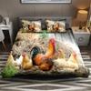 Hahn Bettwäscheset Bauernhoftier Bequem Bettdeckenbezug Steppdecke Kissenbezug Bettwäscheset Kinder Schlafzimmer Dekoration Heimtextil