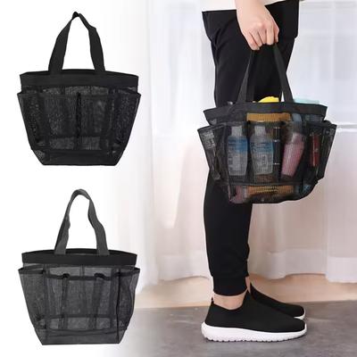 Portable Mesh Shower Caddy Tote Beach Bag Travel Storage Wash Bag Swimming Bath Bag Suitable for Outdoor Camping Quick Dry Tote