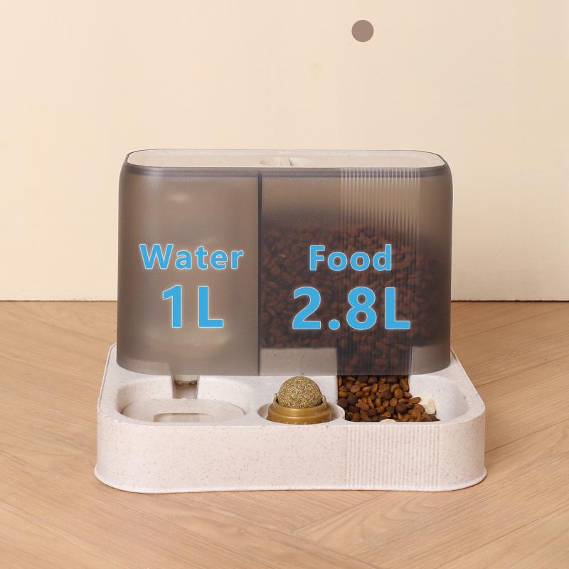 Large Capacity Cat Automatic Feeder Water Dispenser Wet and Dry Separation Dog Food Container Drinking Water Bowl Pet Supplies
