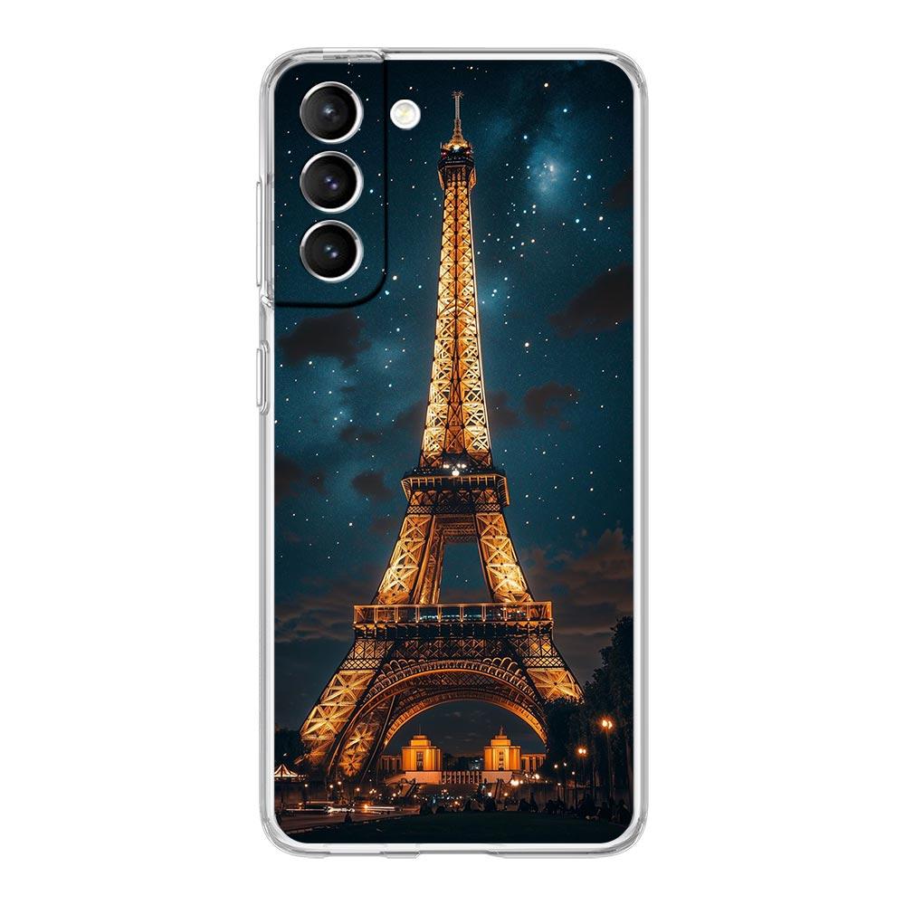 Phone Case For Samsung Galaxy S25 Edge S24 S23 FE S22 Ultra S20 S21 5G S10 Plus S10E Soft Clear Cover Red Umbrella Eiffel Tower