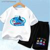 Kids Thomas Train Head Cartoon Summer Set Soft Polyester Short Sleeve T-shirt Match Breathable Shorts 2Pcs Casual Comfortable
