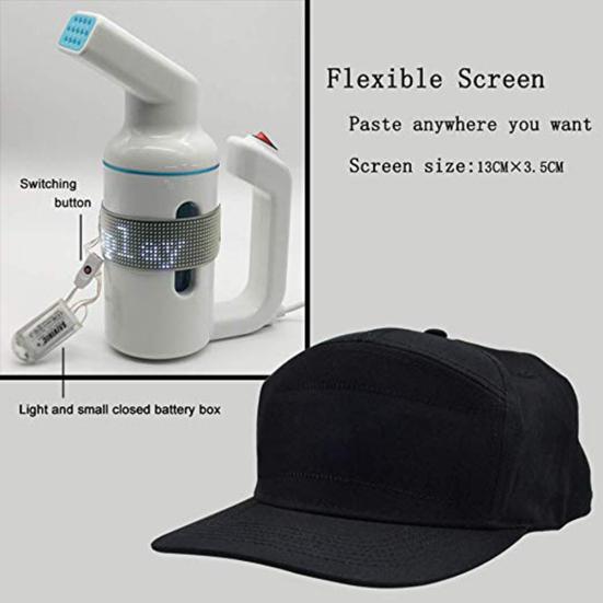Sports Hat Luminous LED Display Men Women Adjustable Supports Multi-languages Baseball Hat