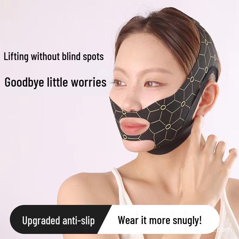 

V-Face Slimming Bandage: Face Lifting and Sculpting Sleep Mask Regular Single Layer (Black)