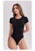 Nahtloser kurzärmeliger String-Bodysuit: Formende Bodyshapewear für Damen mit Bauchkontrolle & Po-Lifting