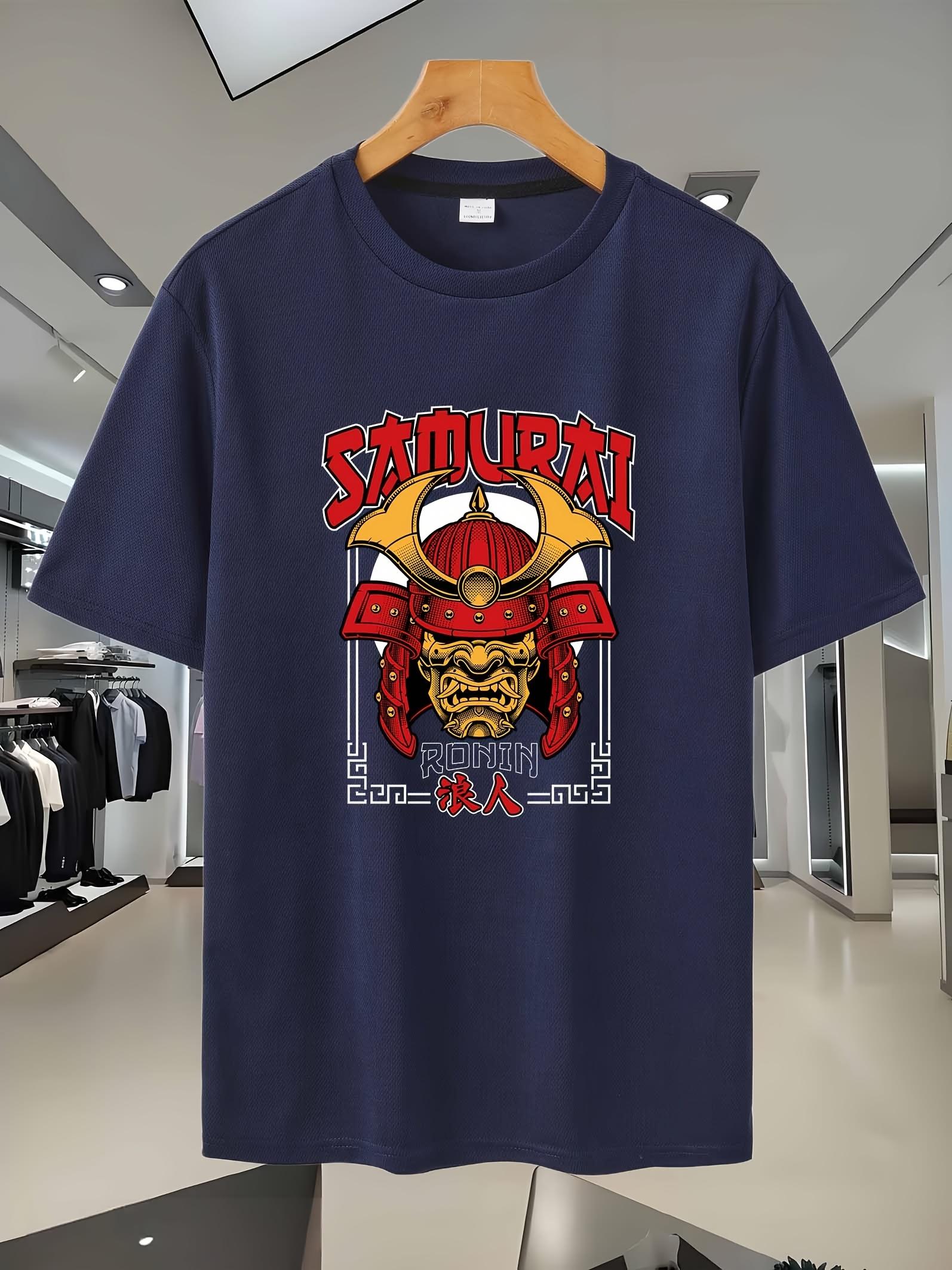 84C Samurai Graphic Print T-shirt - Breathable Mesh Fabric M