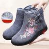 Thickened Floral Embroidery Women's Winter Boots Snow Boots Warm Shoes Mothers Shoes
