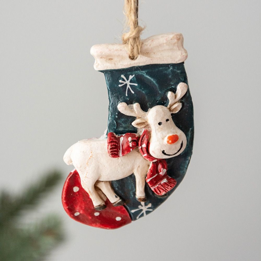 Christmas Socks Christmas Tree Pendants Resin Christmas Decoration Cute Christmas Pendants  Home