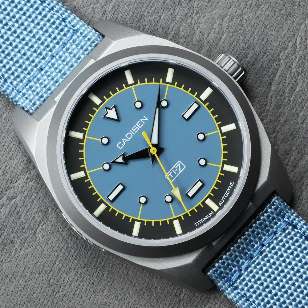 CADISEN TI-7 Autodyne NEUE Titan Automatische Mechanische Uhr Mann Leinwand Armbanduhr MIYOTA 8215 Leuchtende Wasserdichte Uhren