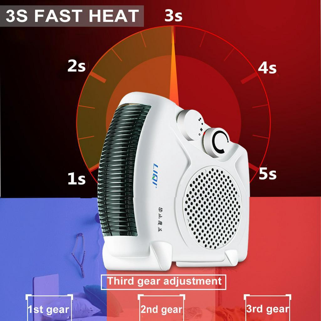 2000W Personal Space Electric Air Heater Fan Warmer Winter Home Office Desktop Electric Heater Portable Electric Fan Heater