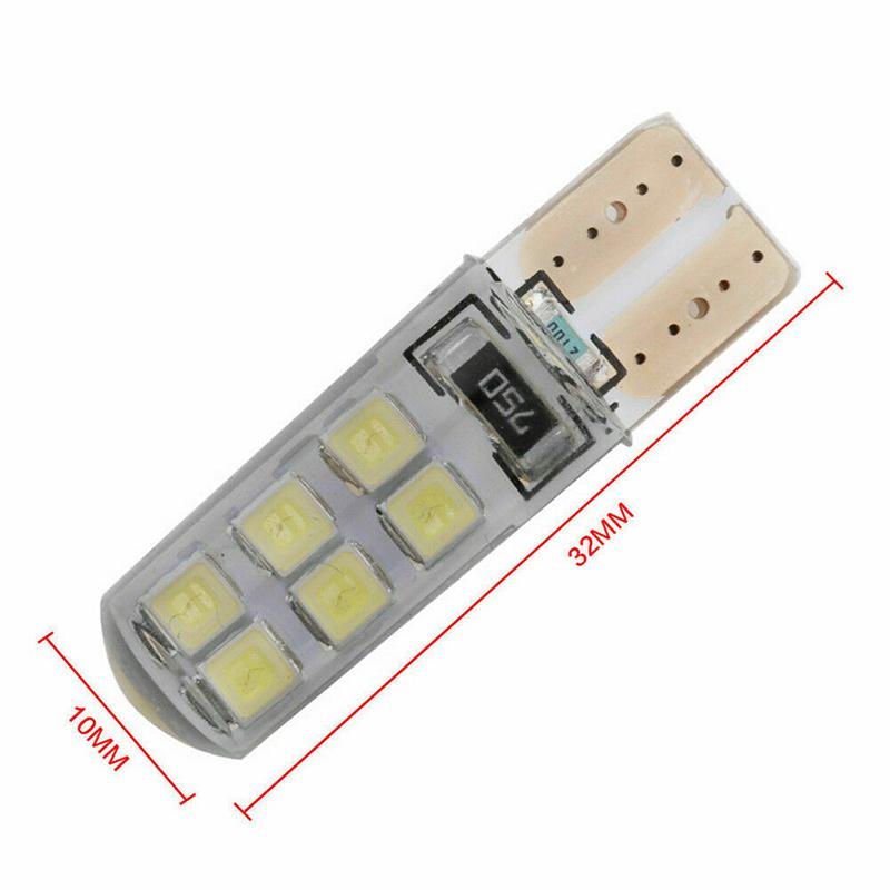 10X Xenon Weiß T10 W5W 12-SMD 2835 LED Canbus Fehlerfrei Silikon Glühbirnen Kit