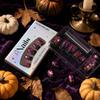 Halloween Press Nails Black Purple Pumpkin Moon Dark Gothic Pcs Removable Fake Nails No Tools Needed