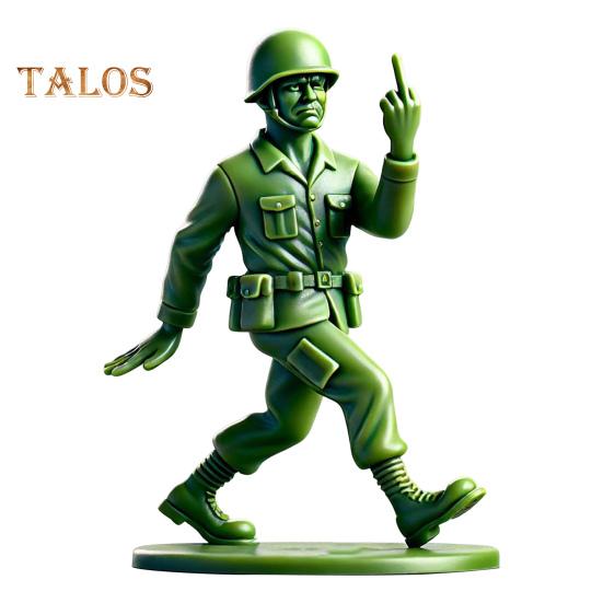 Grønn Soldatfigur Militærmenn Ornament Skrivebordsdekorasjon Miniatyrsoldatstatue for Latespill Militært Temaselskap