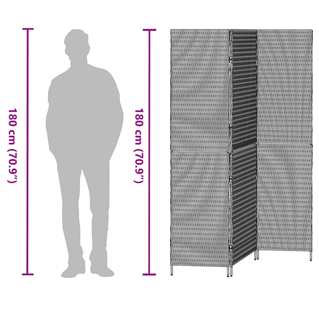 Room Divider Beige 147 X 180 Cm Poly Rattan