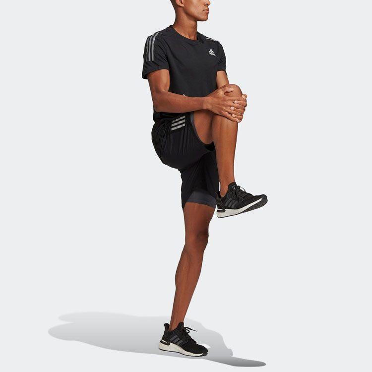 adidas T Shirts Men's Black Crew Neck Moderate Straight Fit GP5803