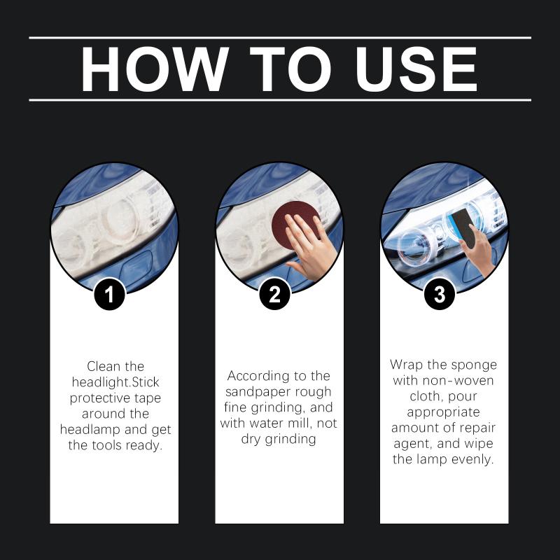Automotive Headlight Polishing Kit Lens Restoration Paste Powerful Remover for Car Oxidized Headlamps Fast Cleaning