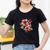 Kids Cotton T Shirt Pink Hibiscus Flower Print Crew Neck Short Sleeve Tee Casual Breathable Boys Girls Summer Tops