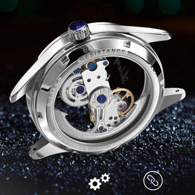 AILANG New Automatic Skeleton Mechanical Watch Men Korean Fashion Waterproof Men's Mechanical Watch