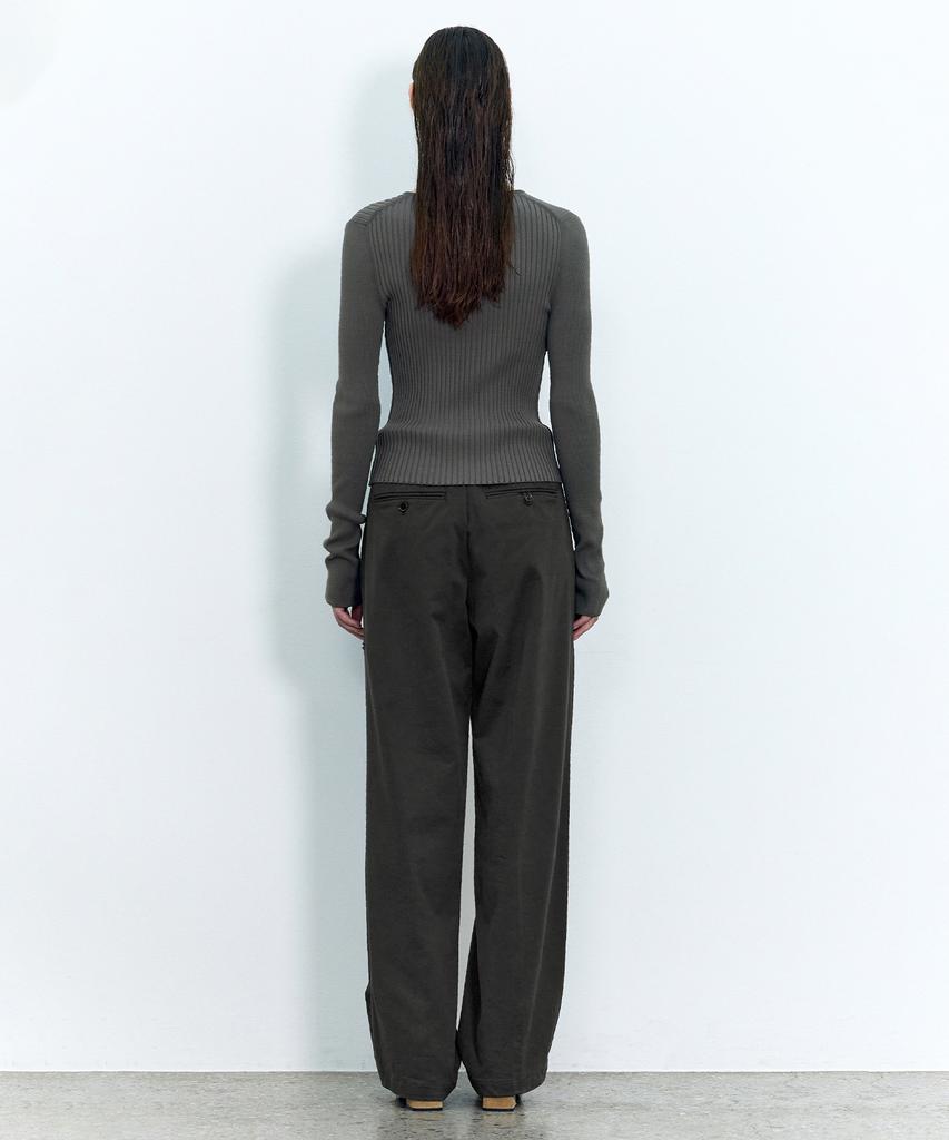 INSILENCE WOMEN Wide Chino Pants Charcoal