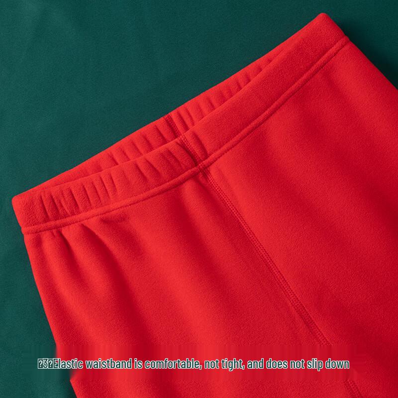 Yuzhaolin Damen Rot Plus Samt Dickes Thermounterwäsche-Set