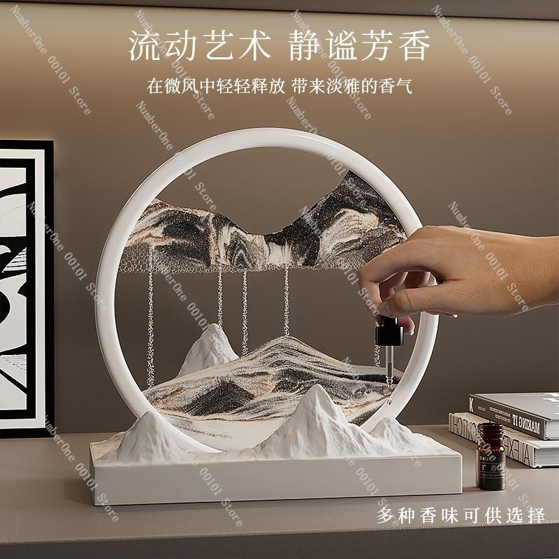 Flowing Sand Hourglass Desktop Ornament,Stress-Relief Visual Art Piece for Living Room and Bedroom Decoration,Soothing Sandscape