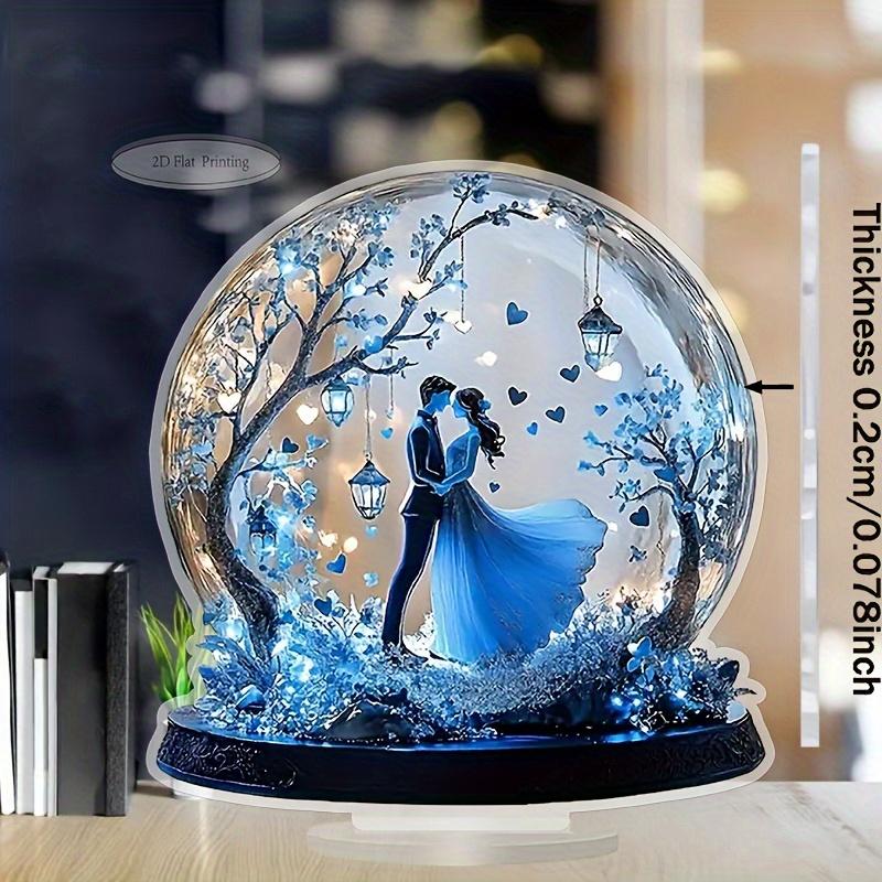 Couple Statue Decoration - Perfect for Valentine's Day, Nurseries, Home Desk Living Room Acrylic Decoration, Classic Style Home Decor for Living Room