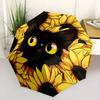 1pc Cat Sunflowers Automatic Open/Close Umbrella with One Touch Button,, Windproof Design   Lightweight Portable Umbrella for Women & Men6111
