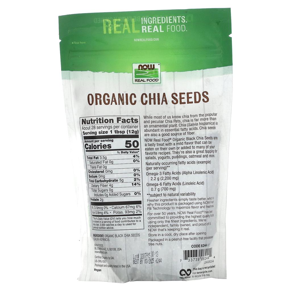 Real Food, Organic Chia Seeds, 340G(12Oz)