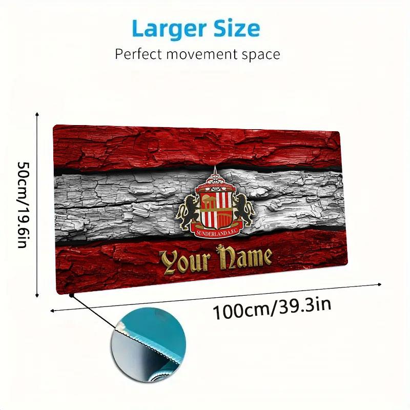 Sunderland A.F Custom Name Large Size Mouse Pad Large Gaming Table Cushion Non-slip Laptop Tablet Big Mousepad XXL Mat Mini PC Playmat With Lock Edge