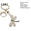 Simple Style Pendant Bag Rhinestones Dragonfly Charm Zinc Alloy Keychain Sweet Girl Electroplated Finish Easy Hang Lobster Clasp Key Holder Durable