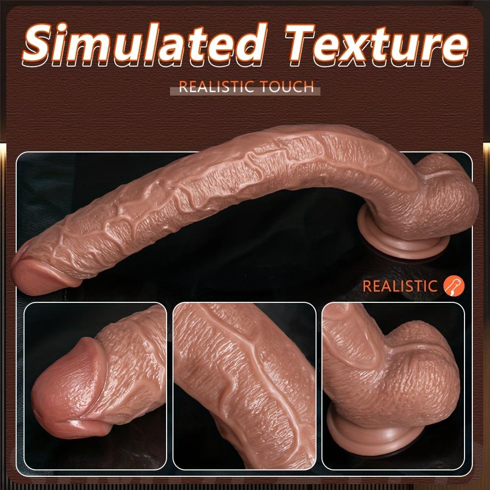 Realistic Long Dildo with Strong Suction Cup – Soft PVC G-Spot Stimulator, Strap-On Compatible, Adult Sex Toy for Women & Couples