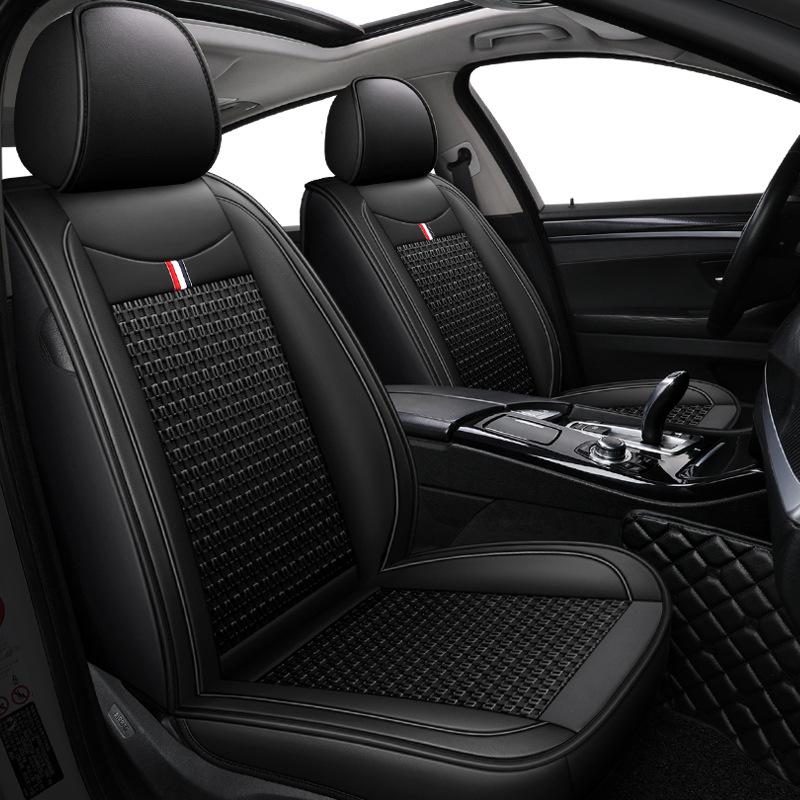 Πολυτελές PU Δερμάτινο κάλυμμα μπροστινού καθίσματος Αναβάθμιση Ανθεκτικό αναπνεύσιμο αντιολισθητικό μαξιλάρι Universal προστατευτικό μπροστινού καθίσματος τεσσάρων εποχών(Μόνο ένα κάλυμμα καθίσματος)