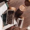 Coffee Bean Glass Sealed Jar Tea Coffee Powder Spice Sealed Storage Jar Acacia Wood Lid Glass Jar