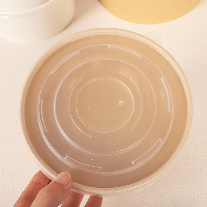 Customizable Kraft Paper Bowl for Takeout: Disposable Round Container for Light Meals, Fruit, and Salads.