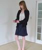 Awi Dot Lace Mini Skirt_Navy
