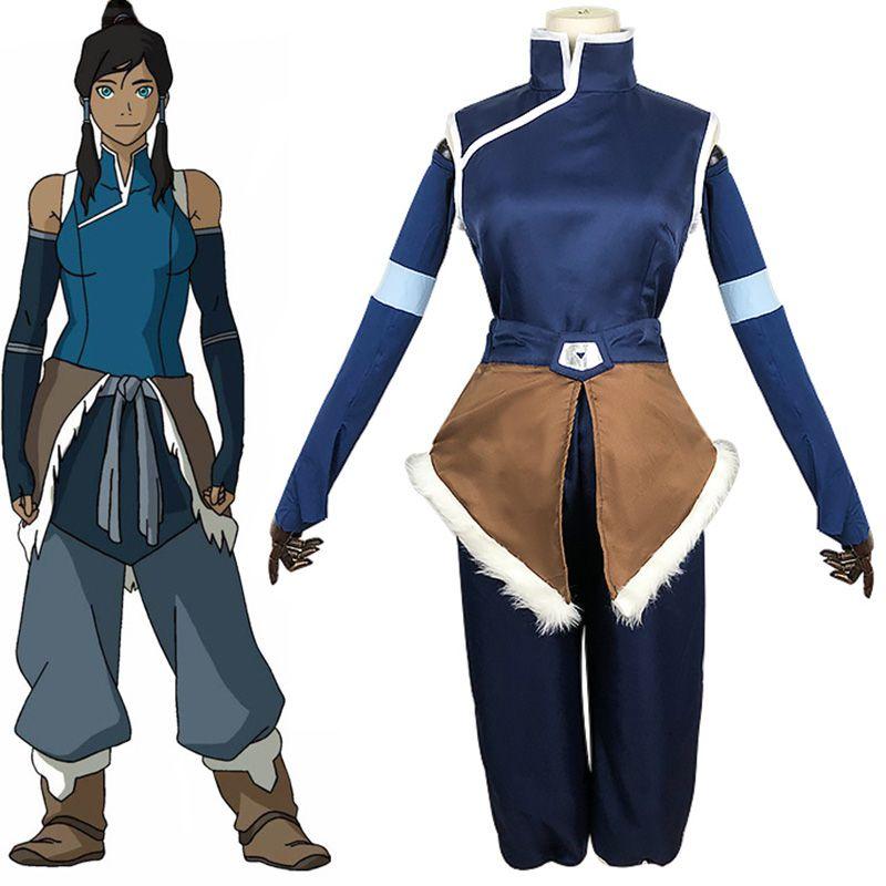 Set Completo Traspirante Costume Avatar La Leggenda di Korra Per Cosplay e Feste