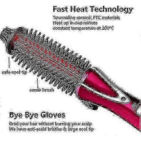 Foldable Curling Iron Comb Mini Electric Curling Brush, Ion Technology, Professional Curling Iron