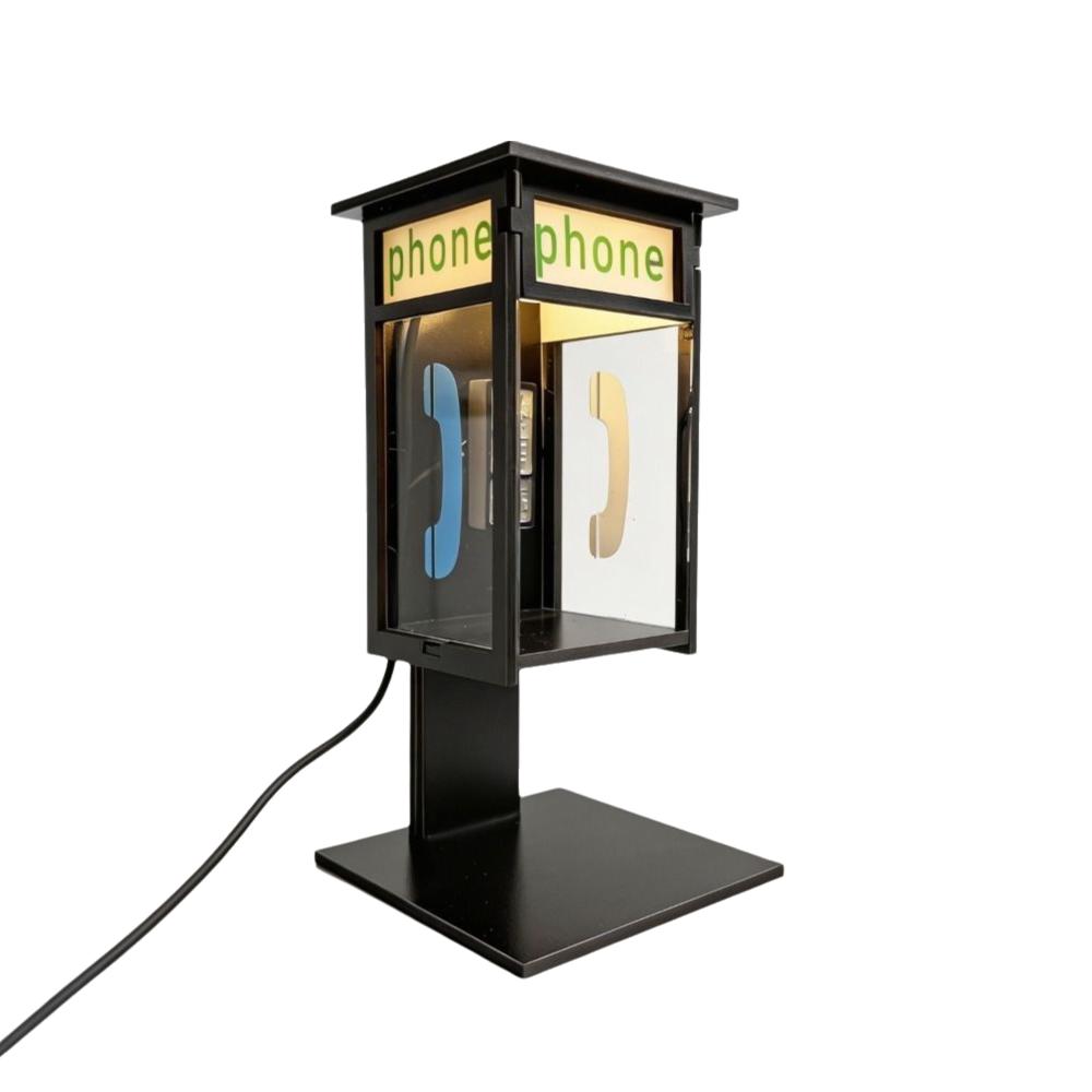 Soft Warm Glow Vintage Phone Booth Night Light LED Light Desktop Table Lamp  Office Desktops