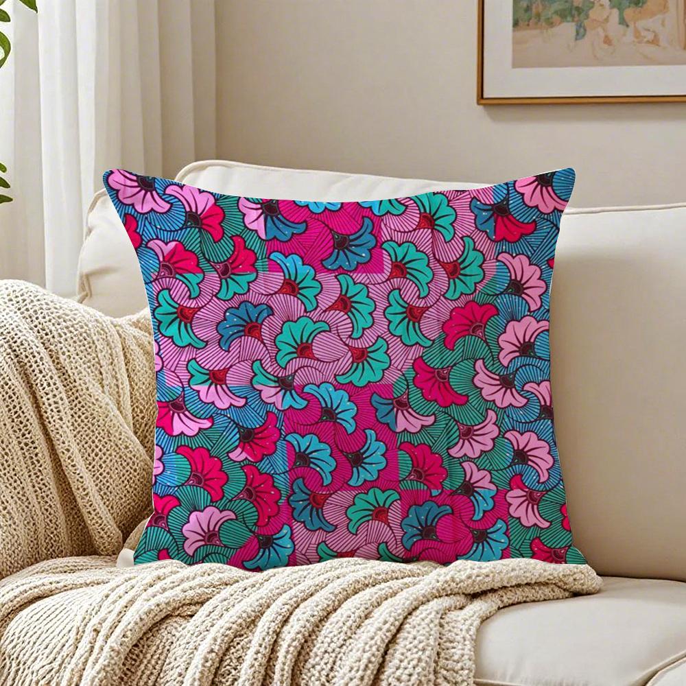 Bold Cultural Pattern Style Print Cushion Cover Linen Pillowcase Soft for Sofa Bed Home Room Decor