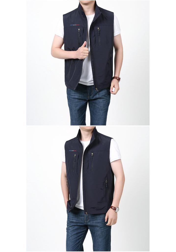 Men's Quick-Dry Multi-Pocket Waistcoat for Spring to Autumn