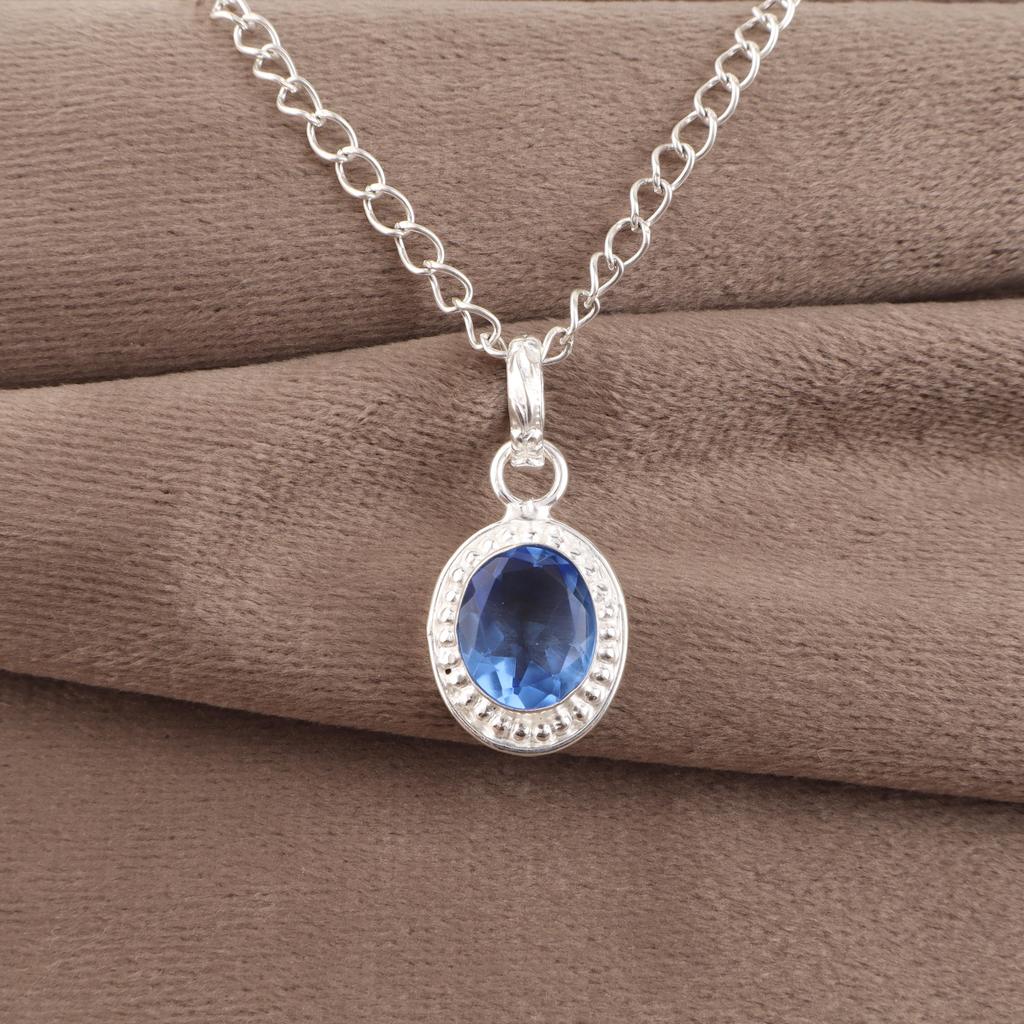 Tanzanite Handmade Gemstone Pendant, 925 Solid Sterling Silver Pendant Dainty Jewelry, Pendant For Engagement Gift