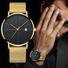 Men's Ultra-Thin Wormhole Concept Quartz Watch with Mesh Band