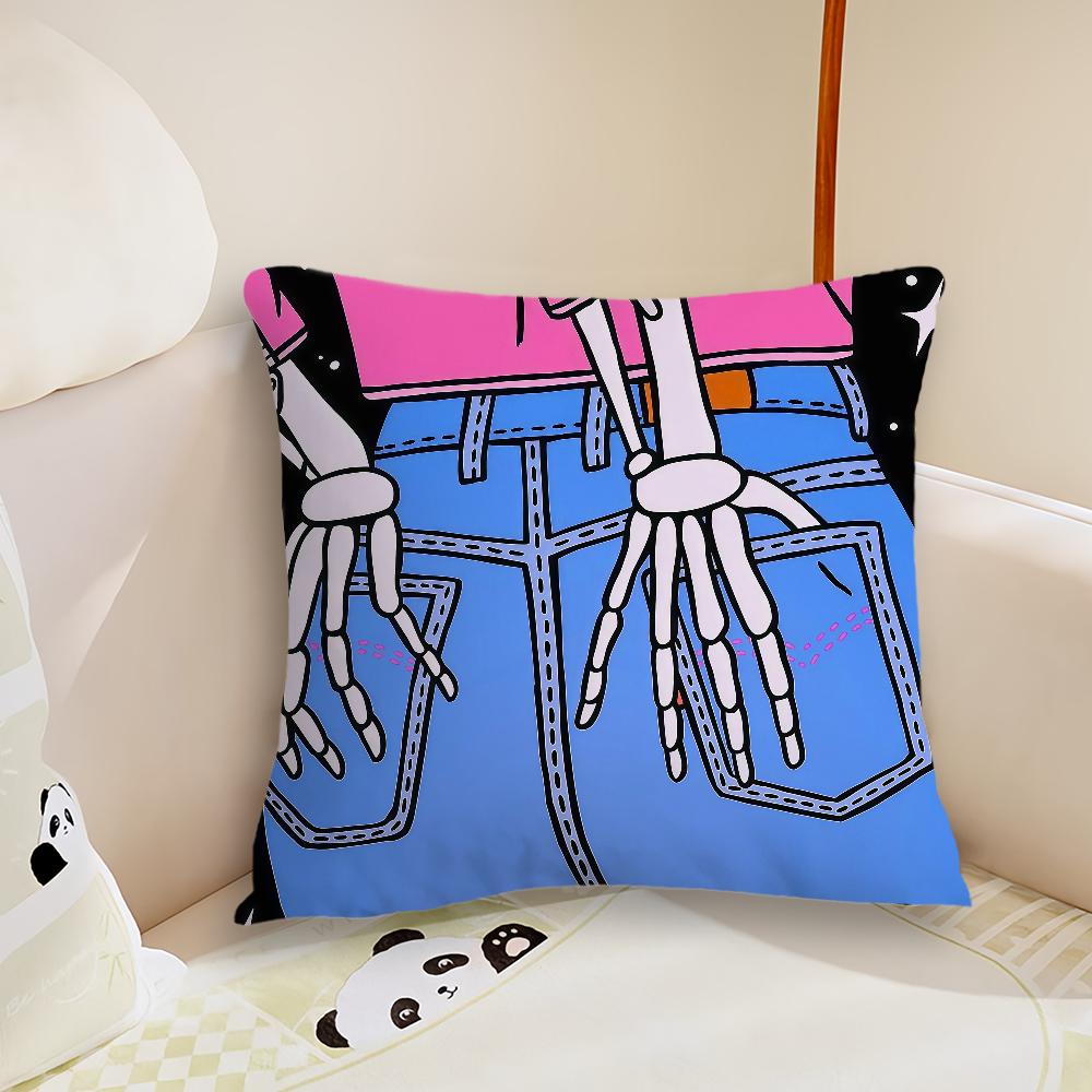 Cartoon Fun Retro Decorative Cushion Cover Plush Fabric Soft Double Sided Print Sofa Cushion Cover Throw Pillow Covers