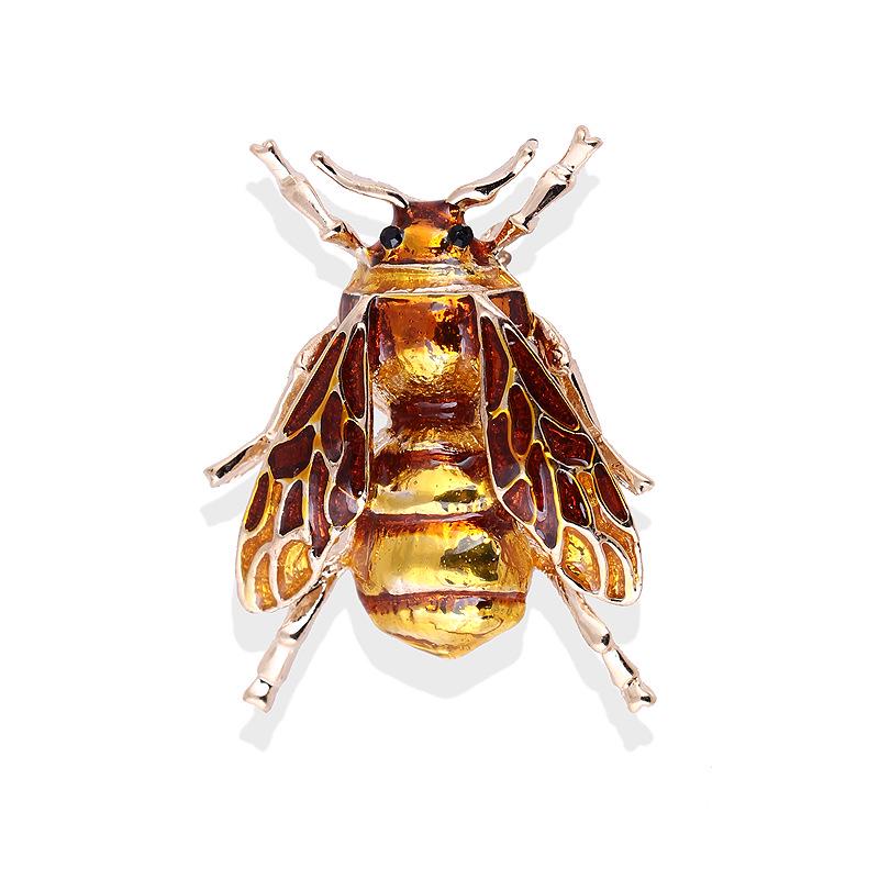 Vintage Bee Insect Brooches Colorful Enamel Rhinestone Animal Brooch Pin For Women Men  Statement Jewelry Accessories