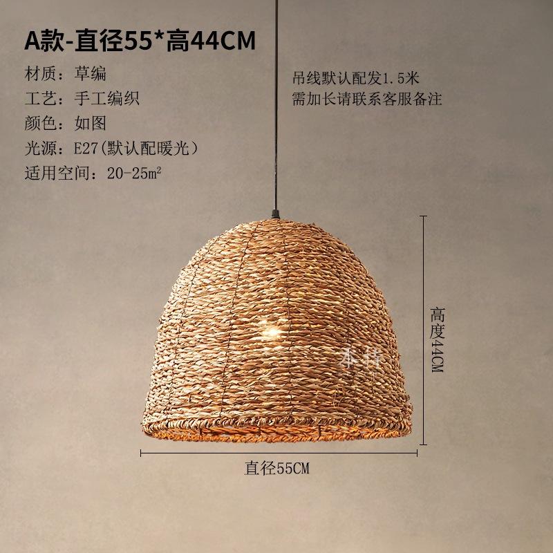 Vintage Wabi-sabi Style Pendant Lights High-quality Densely Woven Rattan Lamps for Living Room Dining Room Restaurant Loft Decor