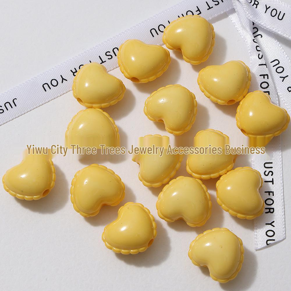 Acrylic Peach Heart Skirt Trim: Glossy Beaded Phone Charm