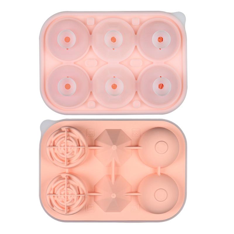 Silicone Square and Round Ice Cube Trays for Freezer Sphere Rose Diamond Ice Molds for Whiskey Cocktails & DIY