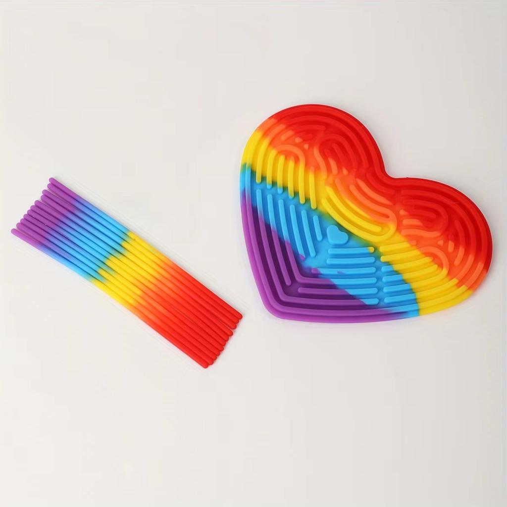 1Set Sensory Activity Board, Duble Sided Design Busy Board For Fine Motor Skill, Silicone Fidget Toy Adults For Travel