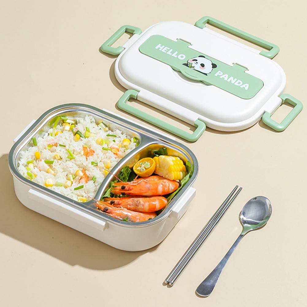 Nierdzewna szczelna pudełko na lunch do mikrofalówki 2/4/5 przegródek pojemnik na lunch Panda dla dorosłych dzieci dla dzieci szkoła piknik