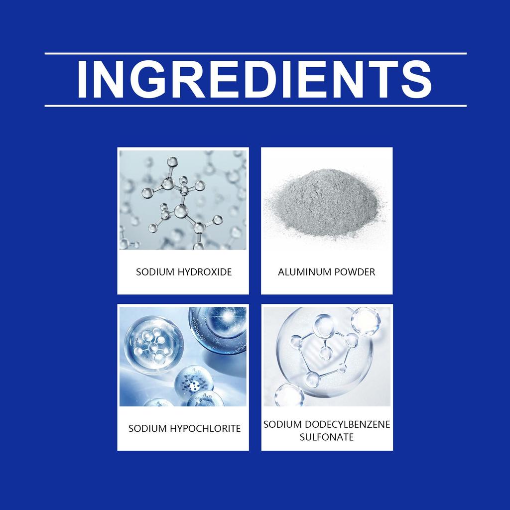Silný čisticí prášek dokáže rychle uvolnit odtok umyvadla, kuchyně a toalety a odstranit pachy.