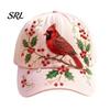 Artistic Printed Baseball Cap for Women, Embroidery Flower Bird Pattern Hat, Love Art Design Hat Adjustable Fit Gardening Sun Spring Summer Outdoors